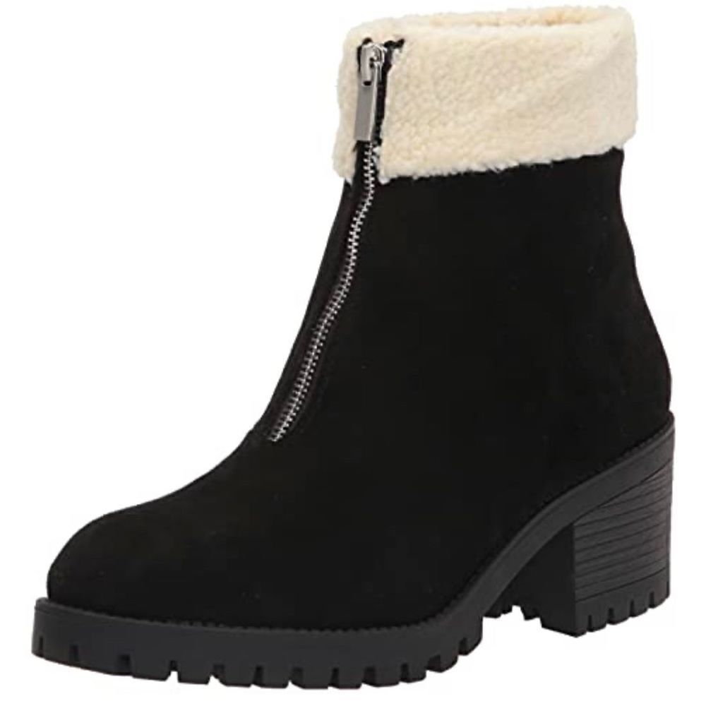 Bella Vita Cable Lug Black Booties Faux‎ Shearling Size 8.5 New